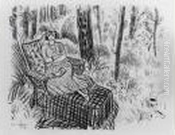 Jeune Fille A La Chaise Longue Dans Un Sous-bois. 1922. Oil Painting by Henri Matisse