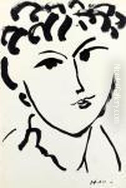 Tete De Femme Aux Cheveux Boucles Oil Painting by Henri Matisse