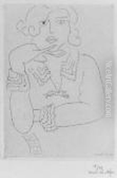 Figure Au Col Et Manchettes De Dentelle (d. 197) Oil Painting by Henri Matisse