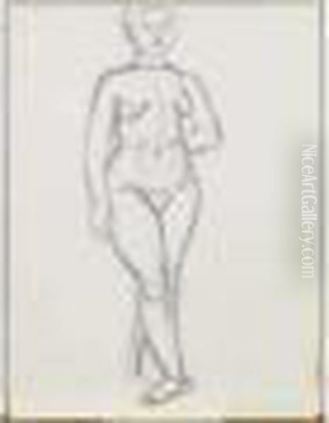 Modele Nu Debout, 1907-1908 Oil Painting by Henri Matisse