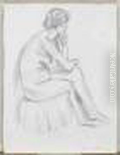 Modele Nu Assis Accoude De Profil Oil Painting by Henri Matisse