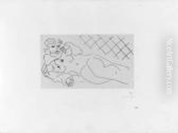 Figure Allonge Devant Un Carrelage Oil Painting by Henri Matisse