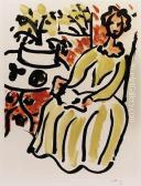 Marie-jos En Robe Jaune (d. 817) Oil Painting by Henri Matisse