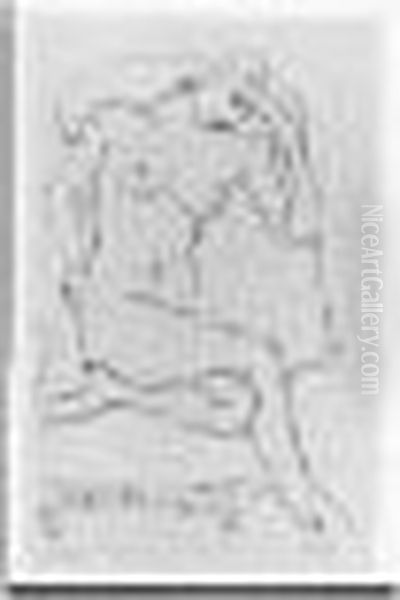 Nu Assis Dans Un Fauteuil, Un Jambe Repliee, 1922. Oil Painting by Henri Matisse