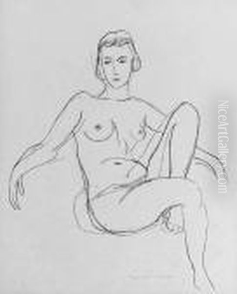 Nu Assis Les Bras Tendus Oil Painting by Henri Matisse