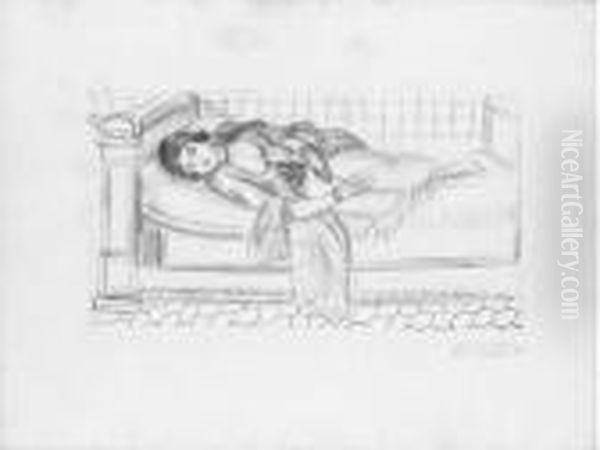 Orientale Sur Lit De Repos, Sol De Carreaux Rouges Oil Painting by Henri Matisse