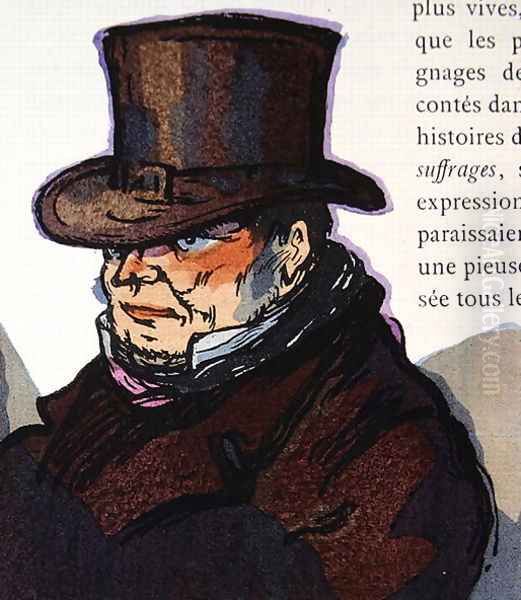 Vautrin, illustration for Le Pere Goriot, by Honore de Balzac, 1922 Oil Painting by Quint