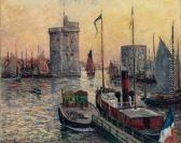 Le Port De La Rochelle Au Crepuscule Oil Painting by Maxime Maufra