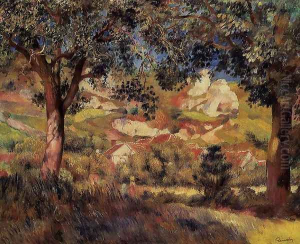 Lanscape in La Roche-Guyon Oil Painting by Pierre Auguste Renoir