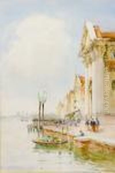 Quayside Venice Oil Painting by William Bingham McGuinness