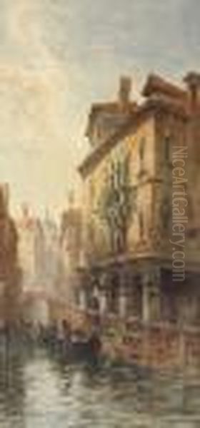 Canal Scene, Venice Oil Painting by William Bingham McGuinness