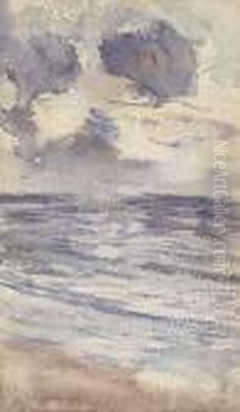 Sunset, Machrihanish; Largs From Fairlie; And Tarbert Oil Painting by William McTaggart