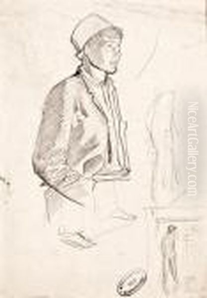 Sapkas Fiu Oil Painting by Laszlo Mednyanszky