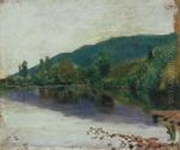 Mountain Lake With Clear Water Oil Painting by Laszlo Mednyanszky