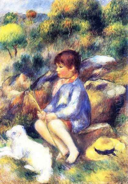 Young Boy At The Stream Oil Painting by Pierre Auguste Renoir