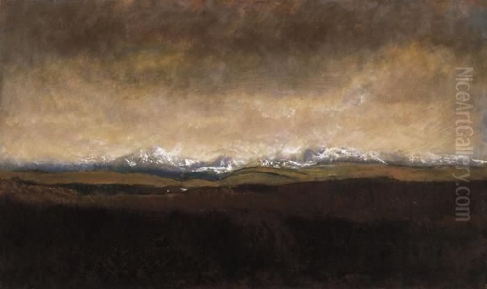 Snowy Peaks Oil Painting by Laszlo Mednyanszky