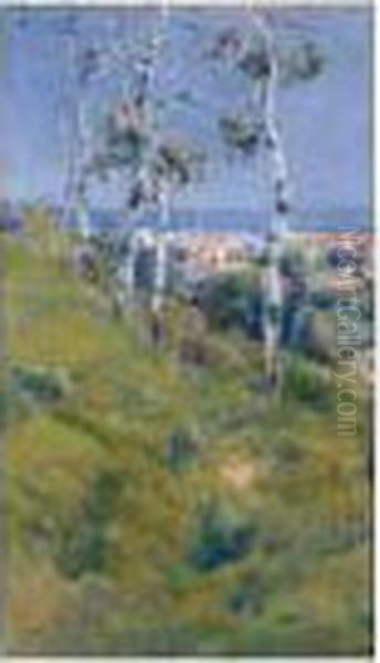 Barcelona Desde El Tibidabo (a View Of Barcelona From The Tibidabo) Oil Painting by Eliseu Meifren i Roig