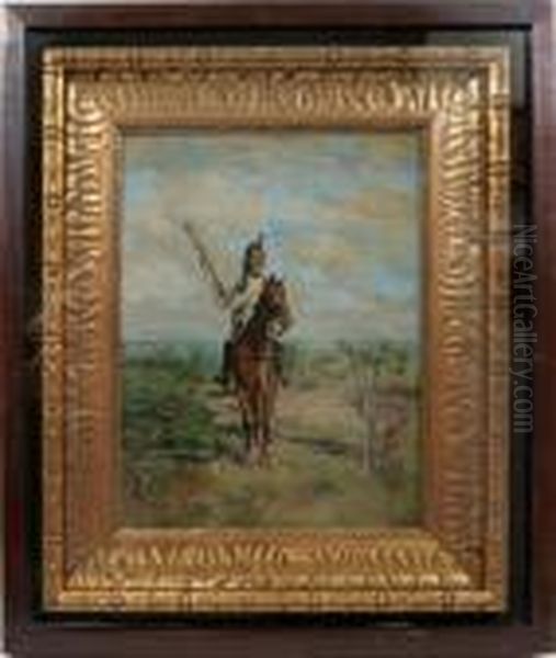 Etude De Cuirassier Chargeant. Oil Painting by Jean-Louis-Ernest Meissonier