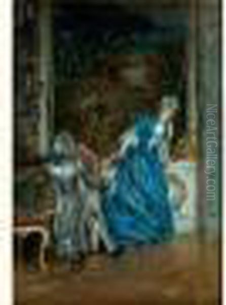 Scene Galante Oil Painting by Jean-Louis-Ernest Meissonier