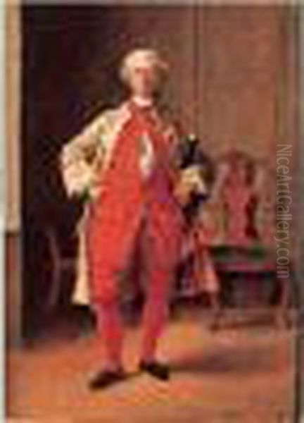 Le Gentilhomme En Habit Rouge Oil Painting by Jean-Louis-Ernest Meissonier