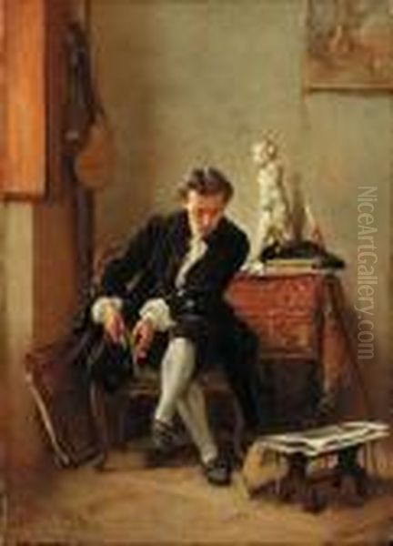 The Young Artist Oil Painting by Jean-Louis-Ernest Meissonier