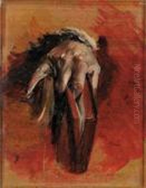 Study Of A Hand With Book
Oil On Panel Oil Painting by Jean-Louis-Ernest Meissonier