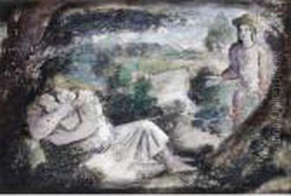 The Surprise Oil Painting by Bernard Meninsky