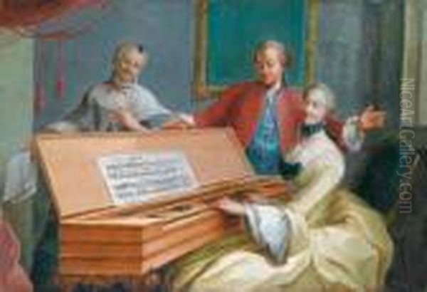 Concerto In Famiglia Oil Painting by Philippe Mercier