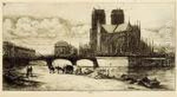 L'abside De Notre-dame-de Paris (delteil 38; Schneiderman 45) Oil Painting by Charles Meryon