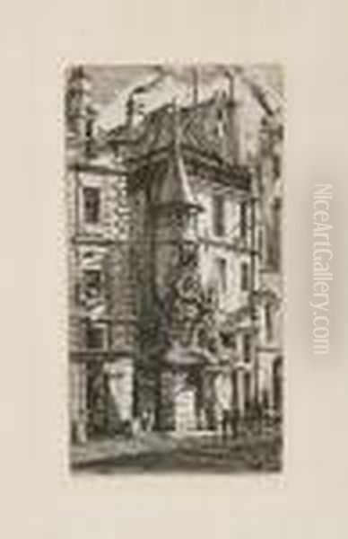 Tourelle, Rue De La Tixeranderie Oil Painting by Charles Meryon