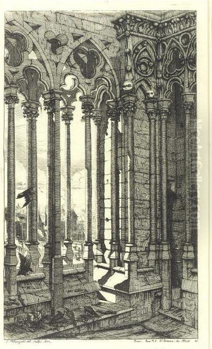 La Galerie Notre-dame, Paris (d. & W. 26) Oil Painting by Charles Meryon