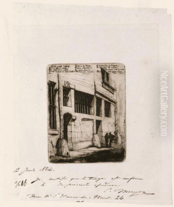 La Rue Des Mauvais Garcons (s.38) Oil Painting by Charles Meryon