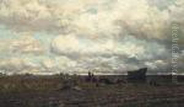 Harvesting Potatoes, Drenthe Oil Painting by Hendrik Willem Mesdag