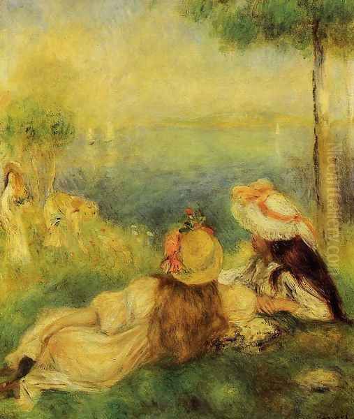 Young Girls By The Sea Oil Painting by Pierre Auguste Renoir