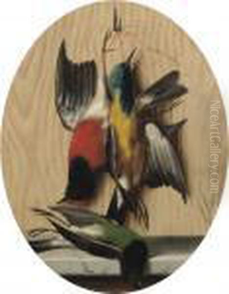 Still Life With Songbirds Oil Painting by Michaelangelo Meucci