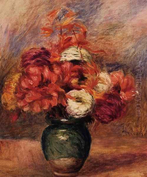 Dahlias and Asters Oil Painting by Pierre Auguste Renoir