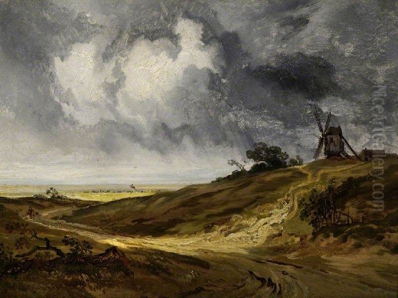 Landscape With A Windmill Oil Painting by Georges Michel