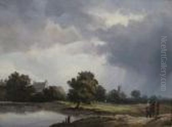  Paysage Avec Hameau  Oil Painting by Georges Michel