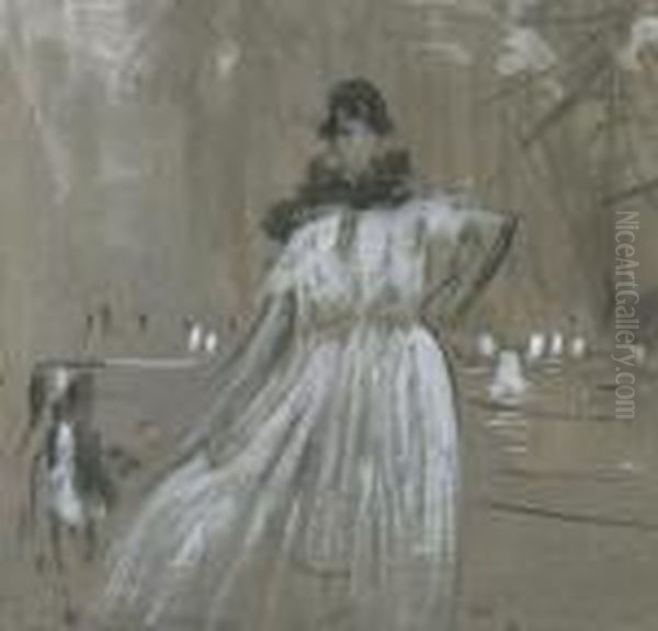 Fanciulla In Posa Oil Painting by Francesco Paolo Michetti