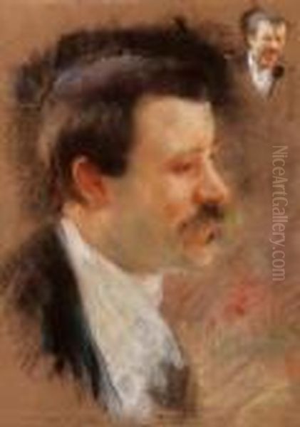 Arturo Toscanini Oil Painting by Francesco Paolo Michetti