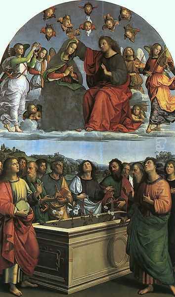 Coronation of the Virgin (Oddi Altarpiece) 1502-03 Oil Painting by Raphael