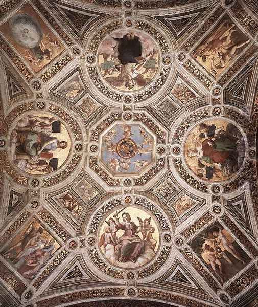 The Stanza della Segnatura Ceiling Oil Painting by Raphael