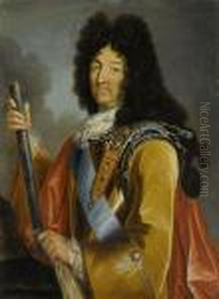 Portrait Of The French King Louis Xiv Oil Painting by Pierre Mignard