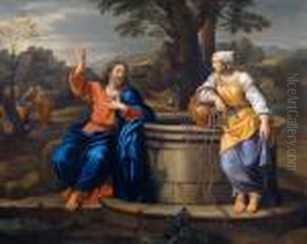 Le Christ Et La Samaritaine Oil Painting by Pierre Mignard