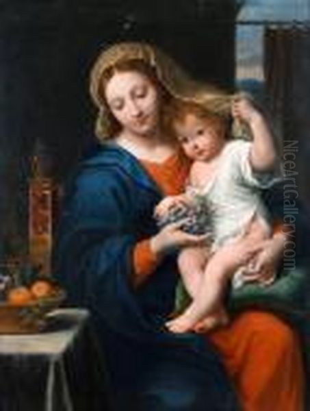 The Madonna Of The Grapes Oil Painting by Pierre Mignard