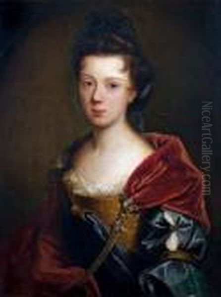 Portrait De Jeune Femme Oil Painting by Pierre Mignard