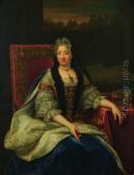 Portrait De Madame De Ventadour. Oil Painting by Pierre Mignard