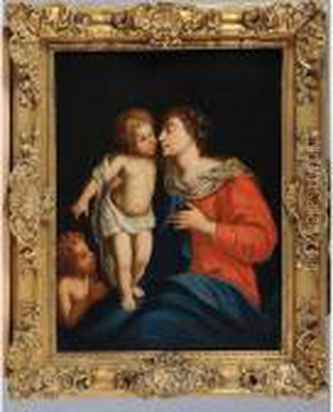  Vierge Etle Petit Saint Jean Baptiste  Oil Painting by Pierre Mignard