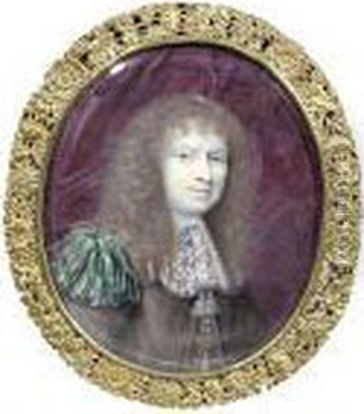 Portraitminiatur Eines Duc Oil Painting by Pierre Mignard