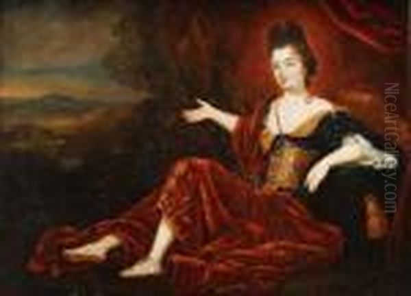 Danae Y La Lluvia De Oro Oil Painting by Pierre Mignard